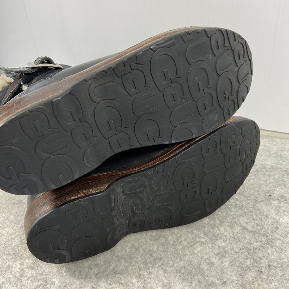 UGG Dunwich Knee High Tall Black Suede Leather Winter Riding Boot Womens Size 7 - Picture 11 of 16